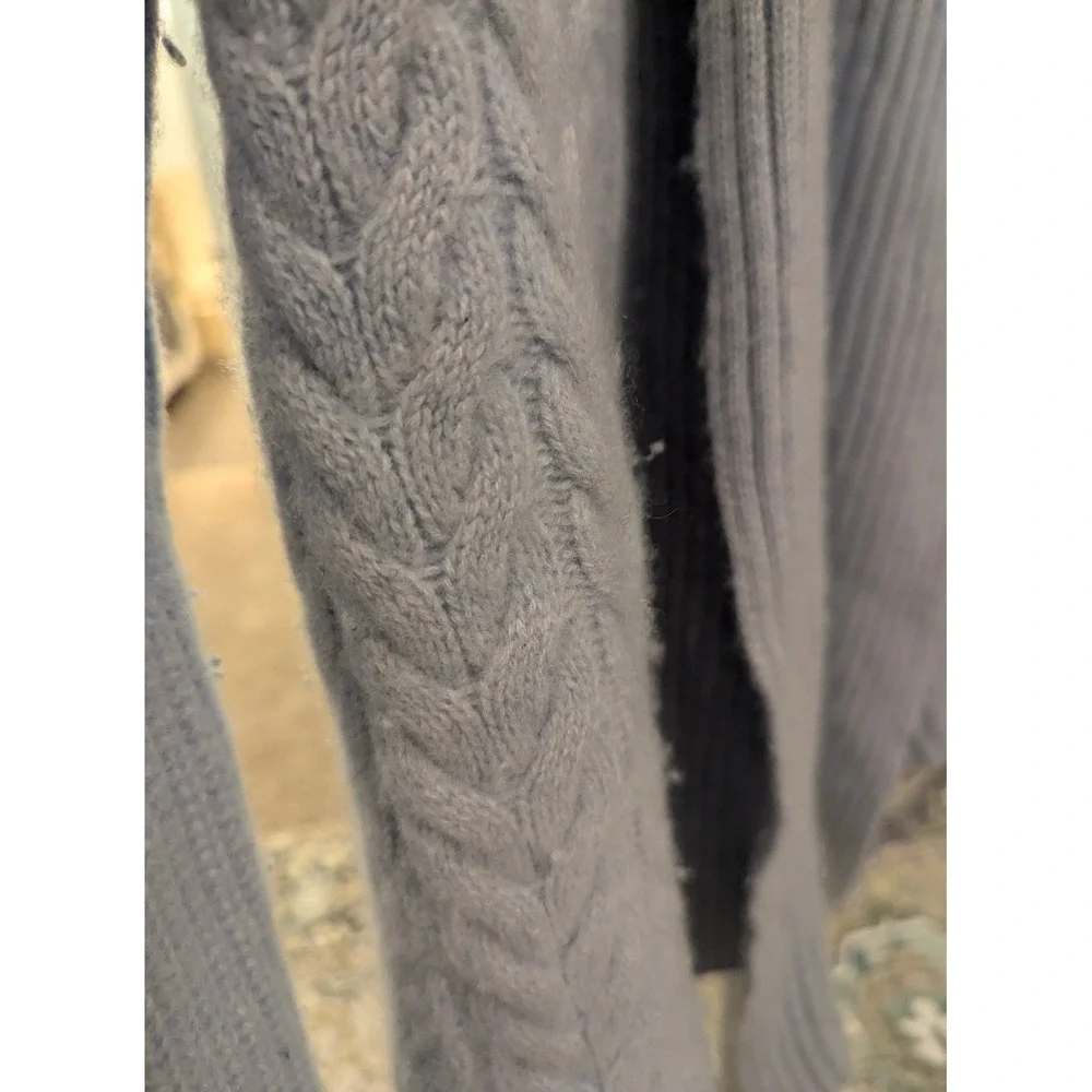 Haven Well Within Cardigan Women XS Blue Cashmere Cable‎ Knit Open Front Sweater